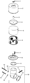 Air Intake Diagram and Parts List for 1860 800000-821059-140661100-141661100 Cub Cadet Lawn Tractor